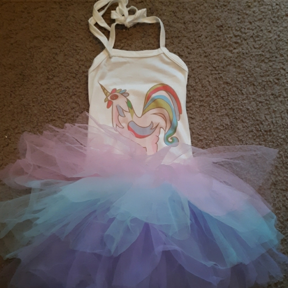 New girls unicorn chicken tutu